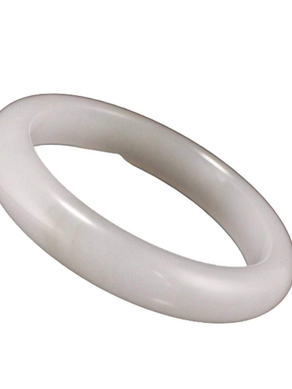 Natural Tianshan Jade Bangle 57mm ID White Quartzite Bracelet 44.3g J013
